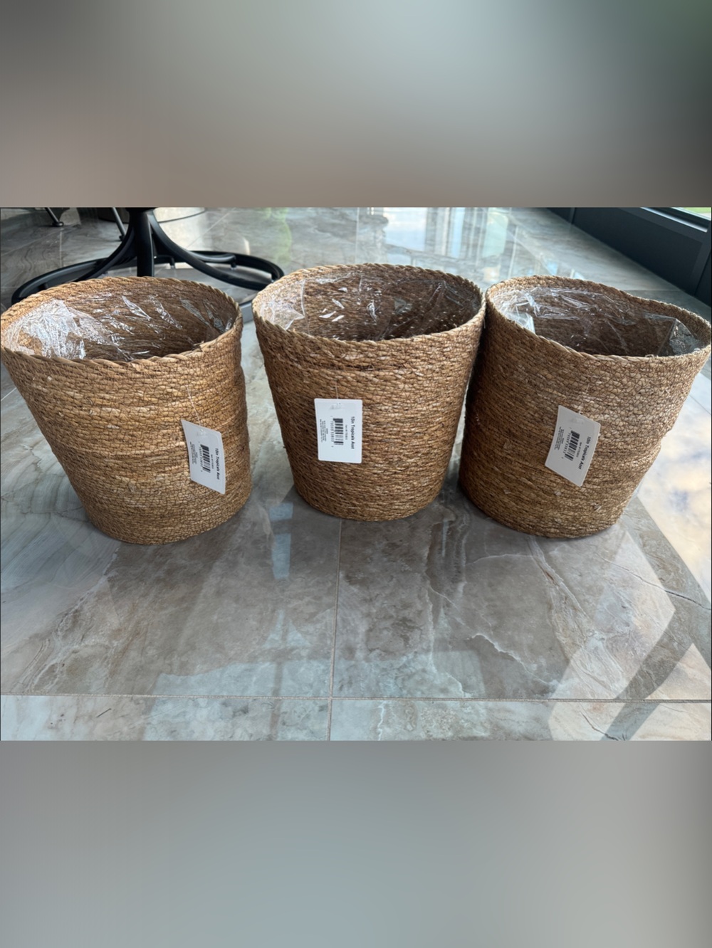Natural Decorative Multipurpose Storage or Planter Basket - Set of 3